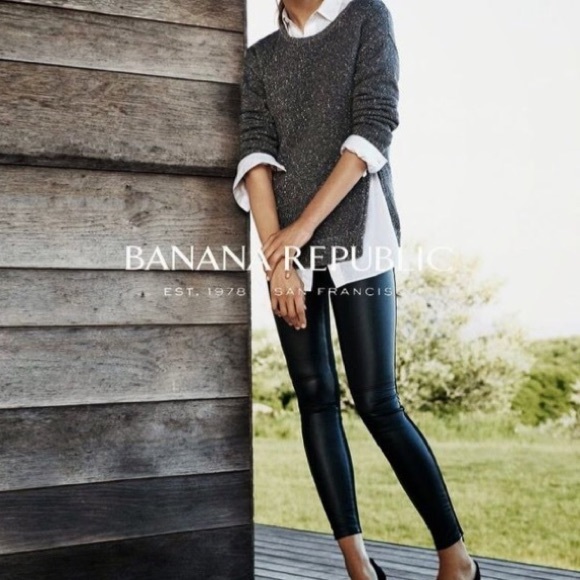 Banana Republic Pants - Banana Republic Black Faux Leather Pants 2P